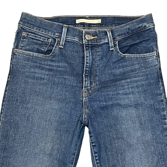 Levi 720 High Rise Super Skinny Raw Hem Destroyed Jeans. Blue Size 30 #801 - Picture 6 of 12